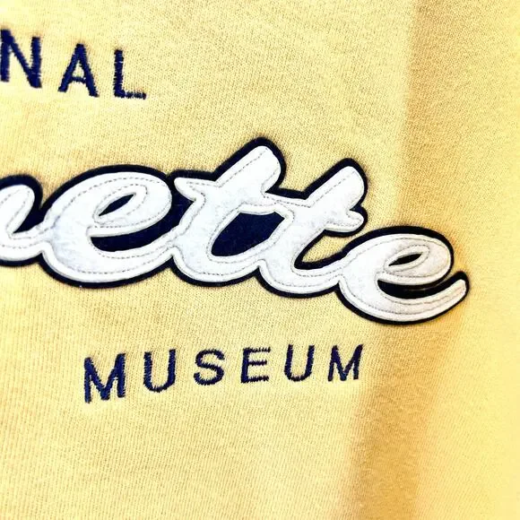 Vintage 90s Orsman Yellow Cotton National Corvette Museum Sweatshirt